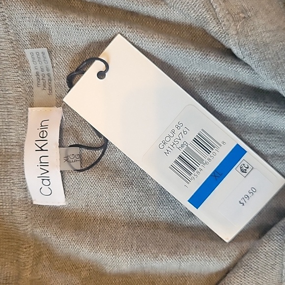 NWT Calvin Klein Gray Button Up Sweater Size XL New - Picture 2 of 4